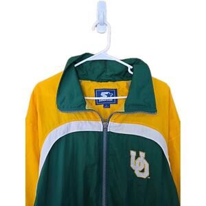 VINTAGE Oregon Ducks Football STARTER Windbreaker Jacket Hooded Sz Large U of O